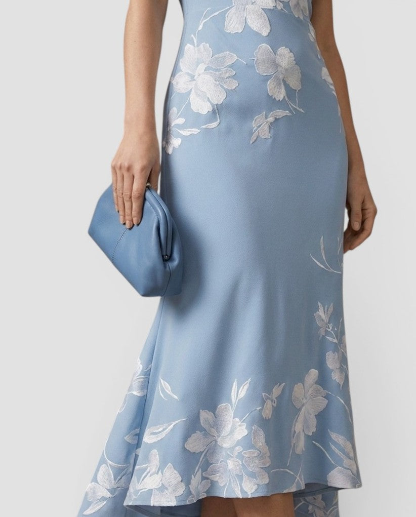 Jensen og Madsen | Dame Midi Kjole med Blomsterdetaljer Fest