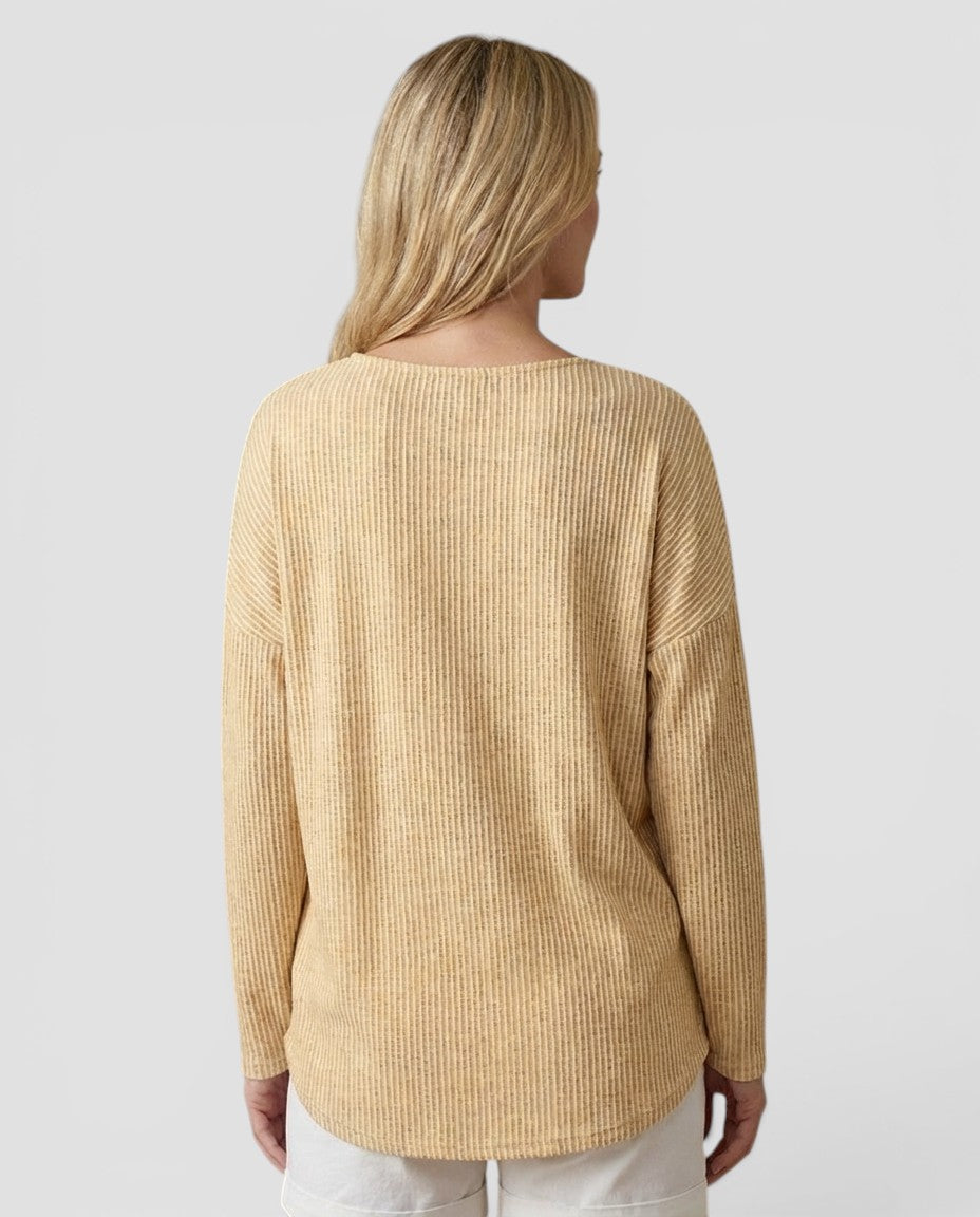 Jensen og Madsen | Dame Bluse med Striber Afslappet Pasform