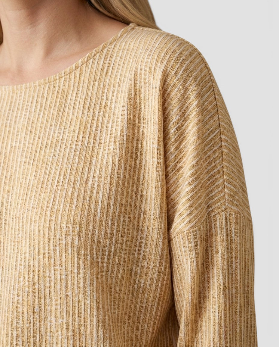 Jensen og Madsen | Dame Bluse med Striber Afslappet Pasform