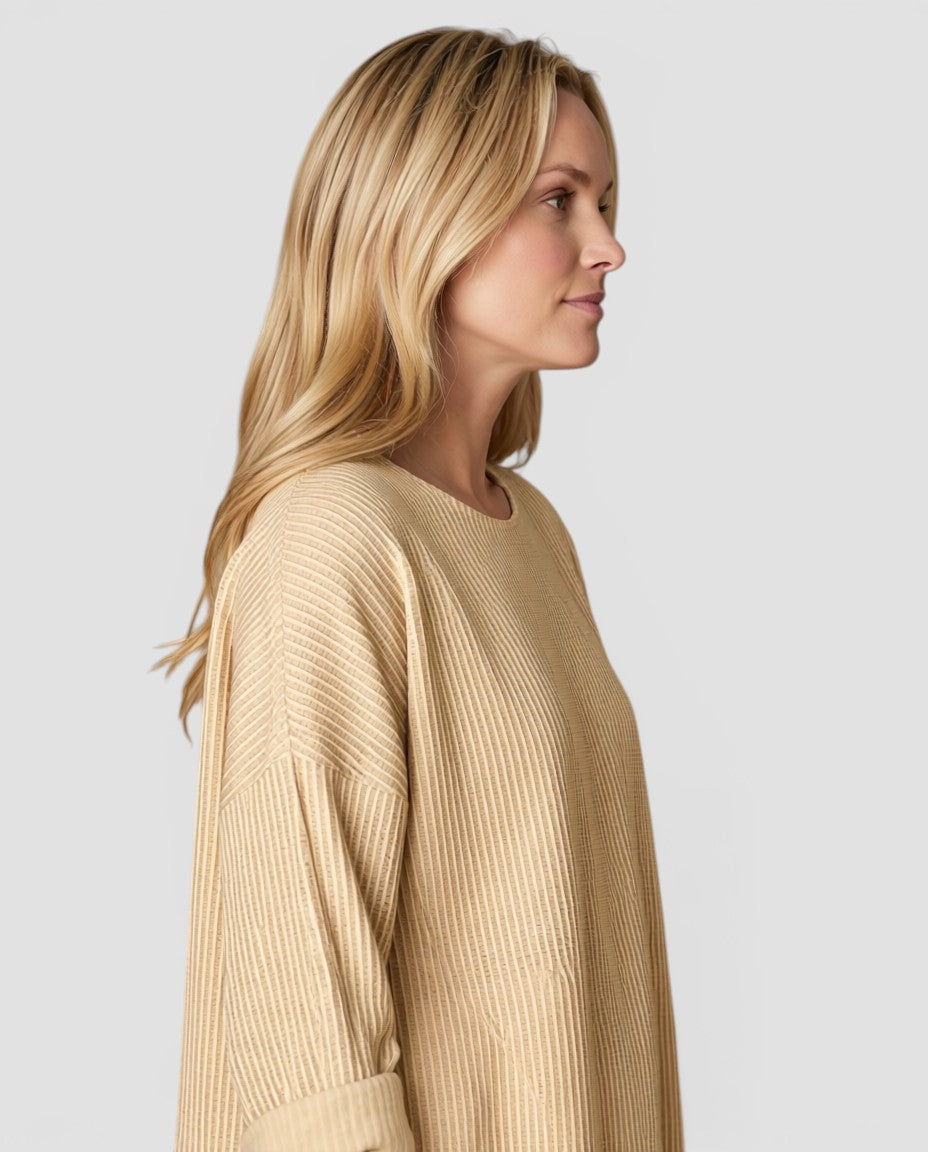 Jensen og Madsen | Dame Bluse med Striber Afslappet Pasform
