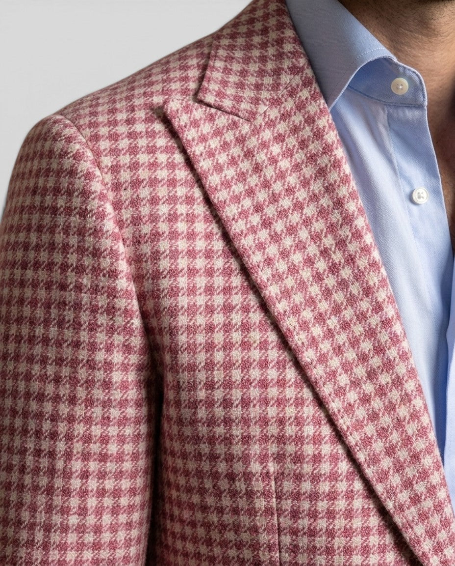 Jensen og Madsen | Herre Blazer Hahnentritt Mønster Tætsiddende