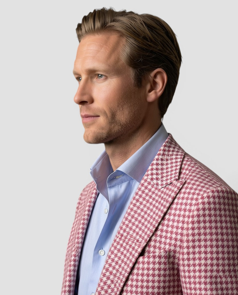 Jensen og Madsen | Herre Blazer Hahnentritt Mønster Tætsiddende