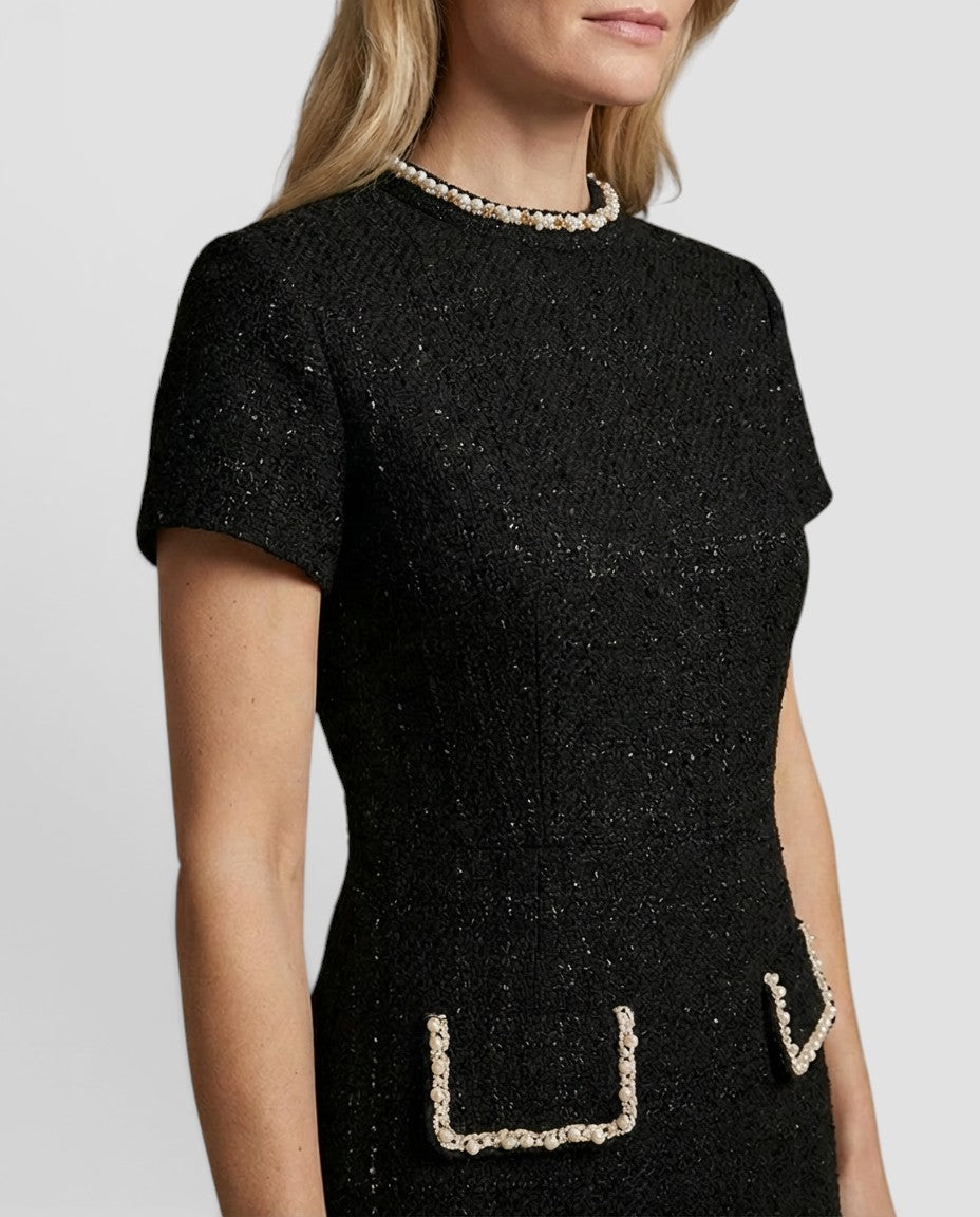 Jensen og Madsen | Dame Mini Kjole med Perledetaljer Elegant