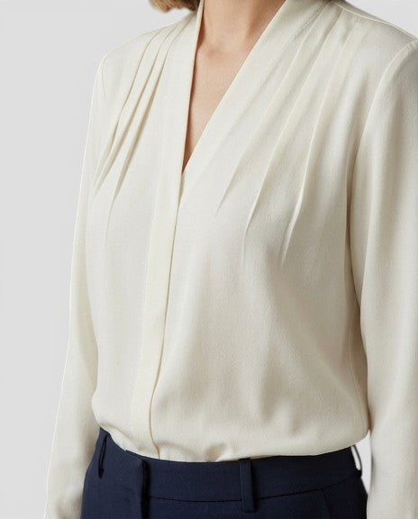 Jensen og Madsen | Dame Bluse med Pufærmer og Tilpasset Talje Elegant