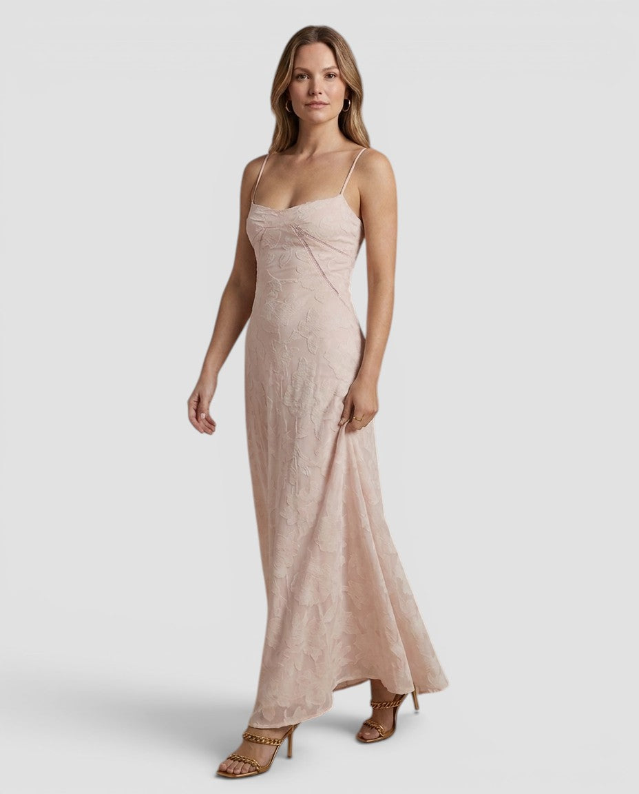 Jensen og Madsen | Gallakjole Dame med Smalle Stropper Blomstret Maxi