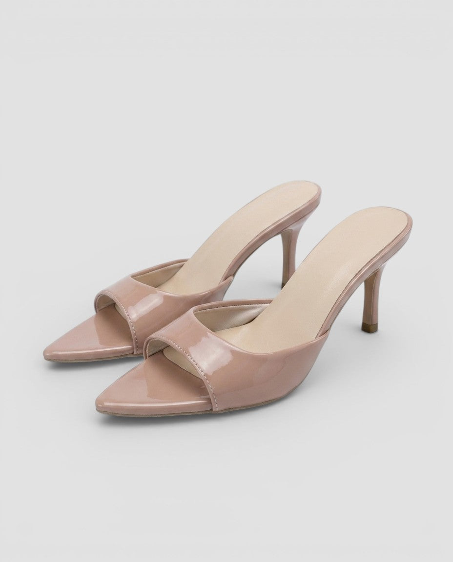 Jensen og Madsen | Dame Kitten Heel Slingback med Sløjfe og Spids Tå