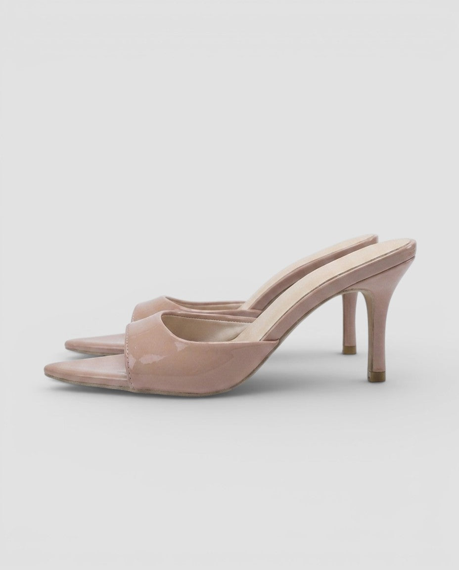 Jensen og Madsen | Dame Kitten Heel Slingback med Sløjfe og Spids Tå