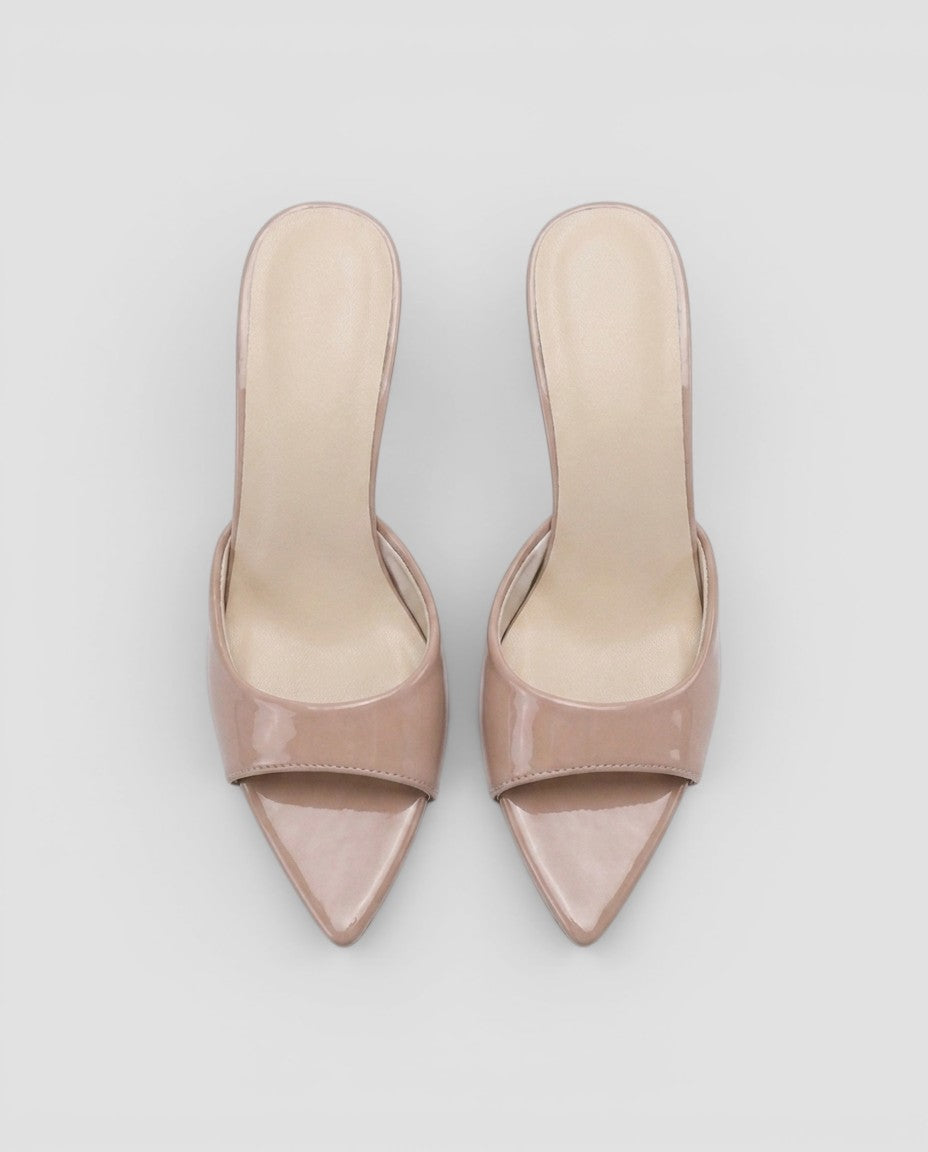 Jensen og Madsen | Dame Kitten Heel Slingback med Sløjfe og Spids Tå