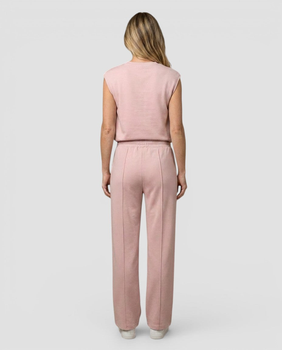 Jensen og Madsen | Dame Jumpsuit med Vide Ben Rund Hals Elegant