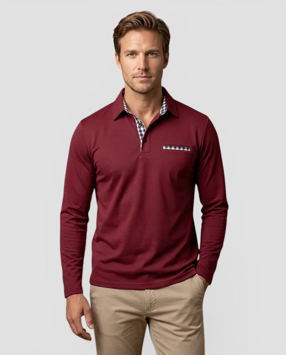 Jensen og Madsen | Herre Polo med Lange Ærmer Klassisk Stil