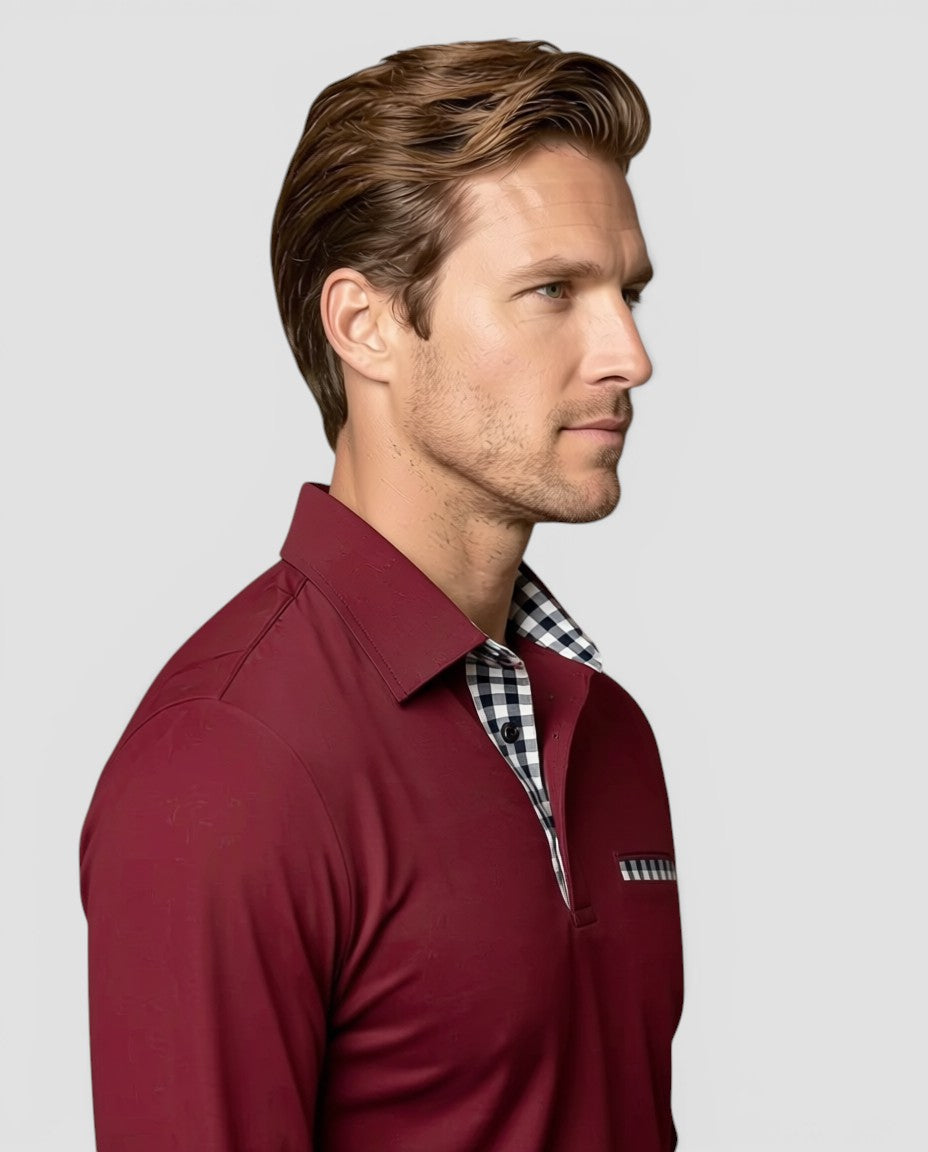 Jensen og Madsen | Herre Polo med Lange Ærmer Klassisk Stil