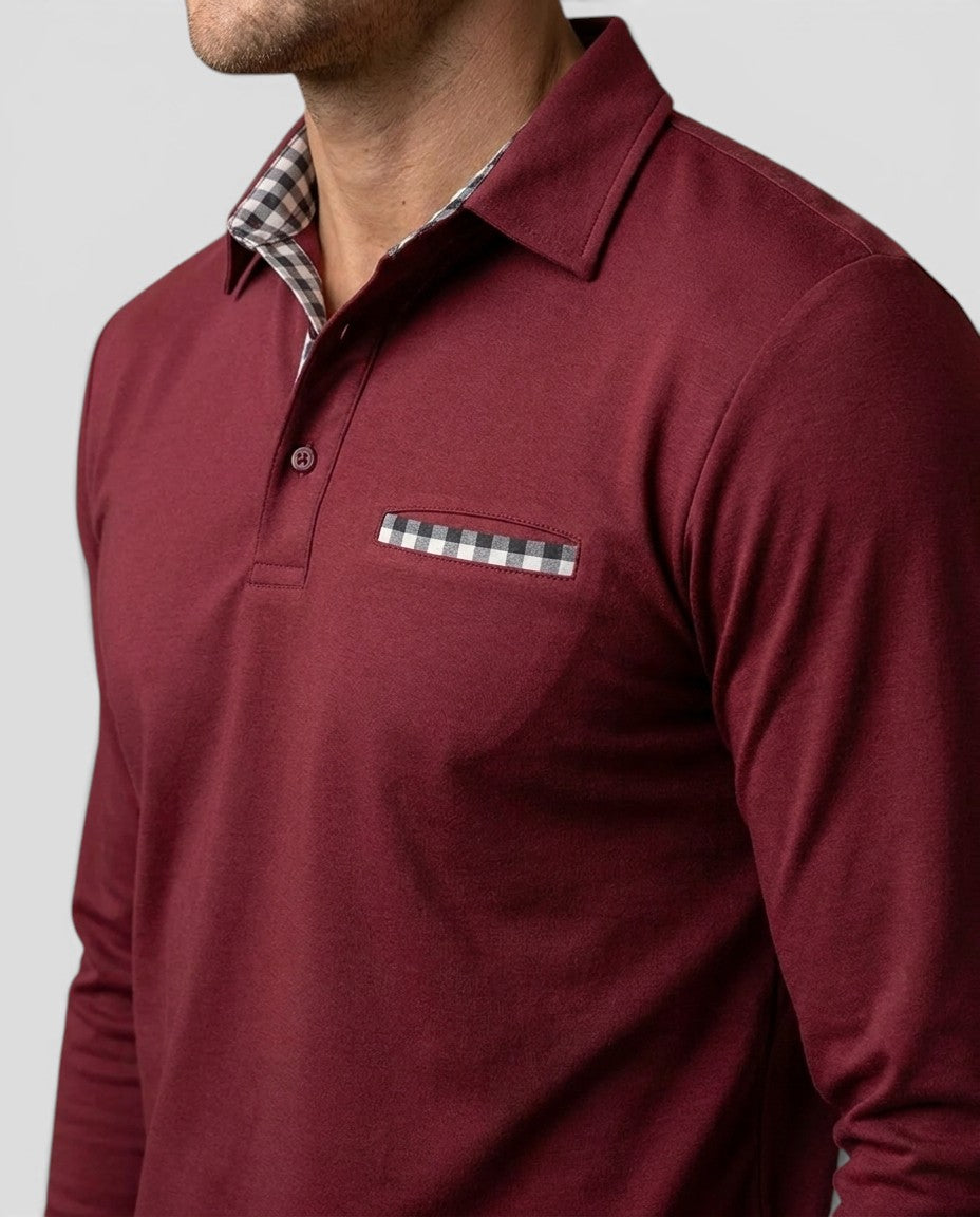 Jensen og Madsen | Herre Polo med Lange Ærmer Klassisk Stil