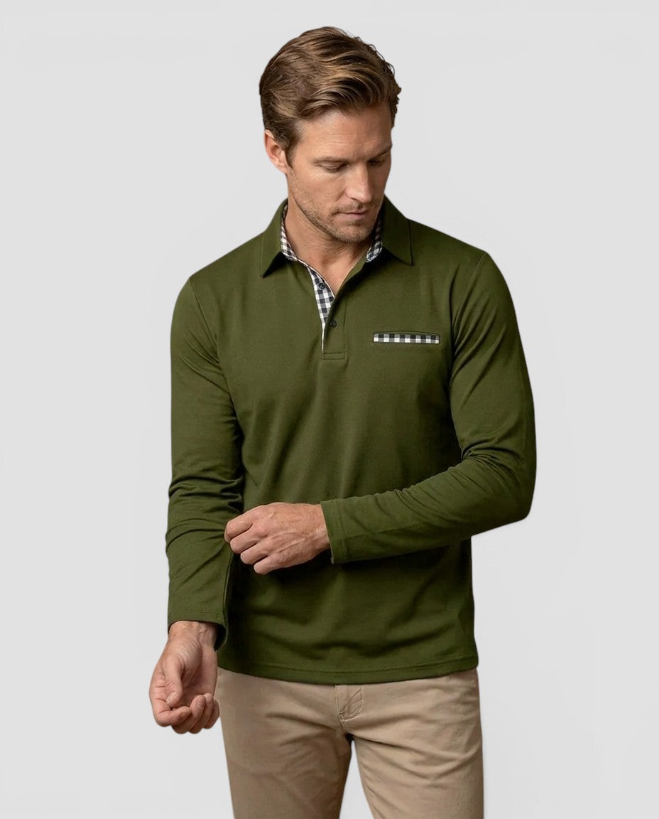 Jensen og Madsen | Herre Polo med Lange Ærmer Klassisk Stil