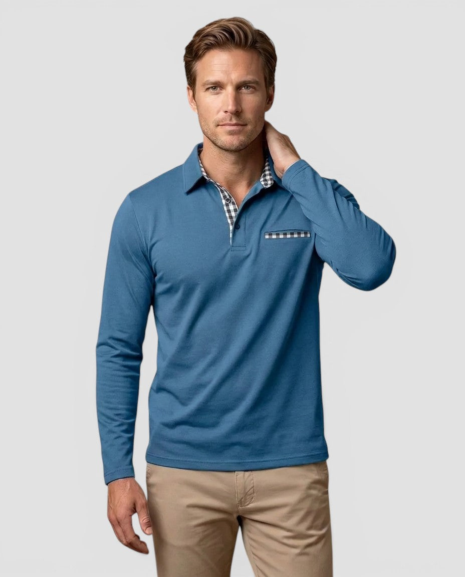 Jensen og Madsen | Herre Polo med Lange Ærmer Klassisk Stil