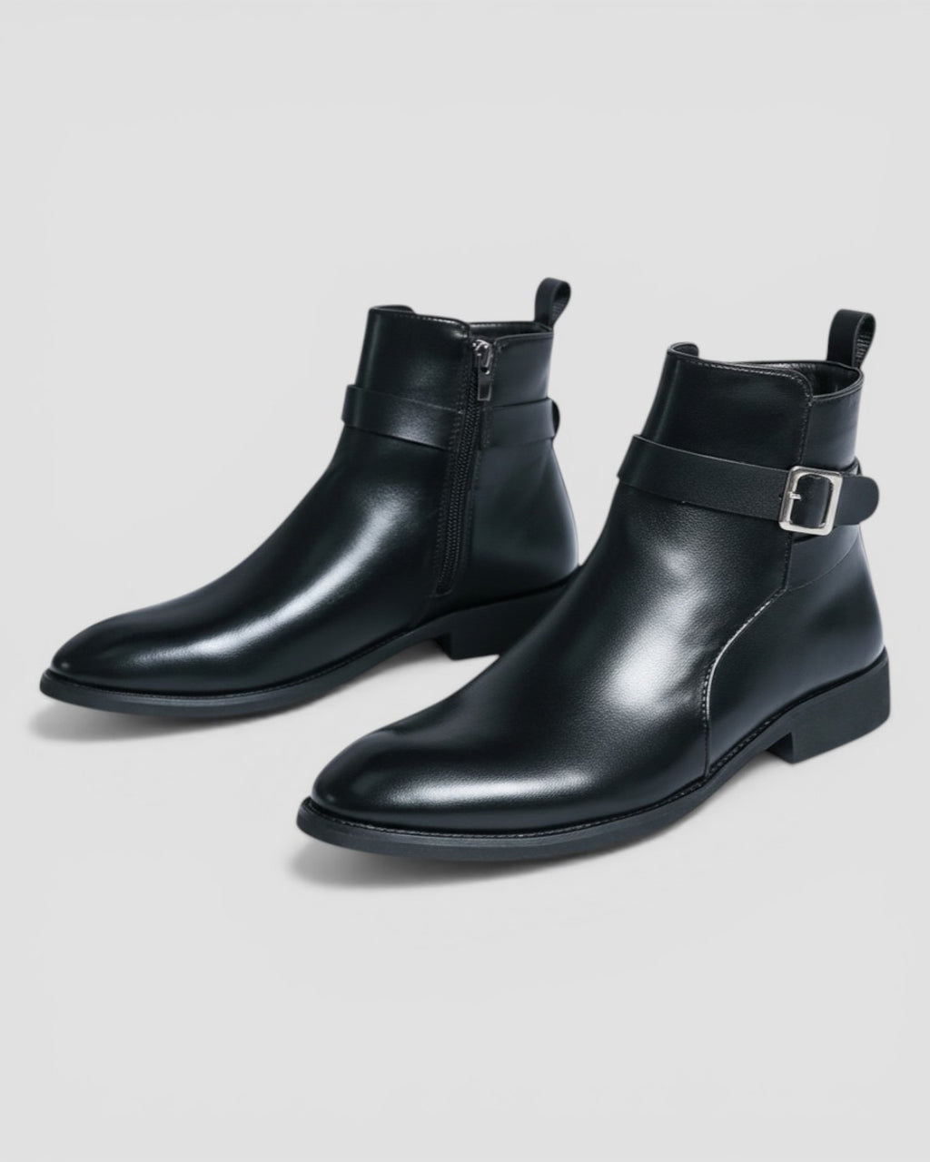 Herre Ankelstøvler i Splitlæder med Lynlås og Vandtæt Design